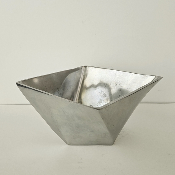 Holland Boone Vintage Polished Pewter Square Serving/Decorative Bowl - Picture 2 of 8